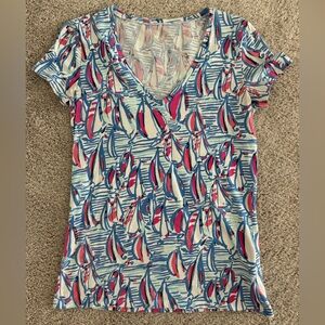 Lilly Pulitzer Pastel Abstract Print Top